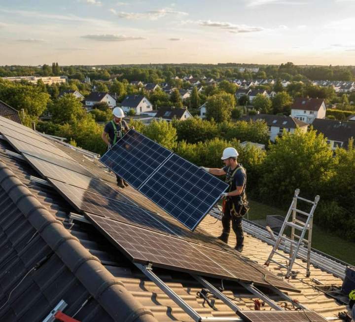 <p>Panneaux photovoltaïques, La Riche</p>